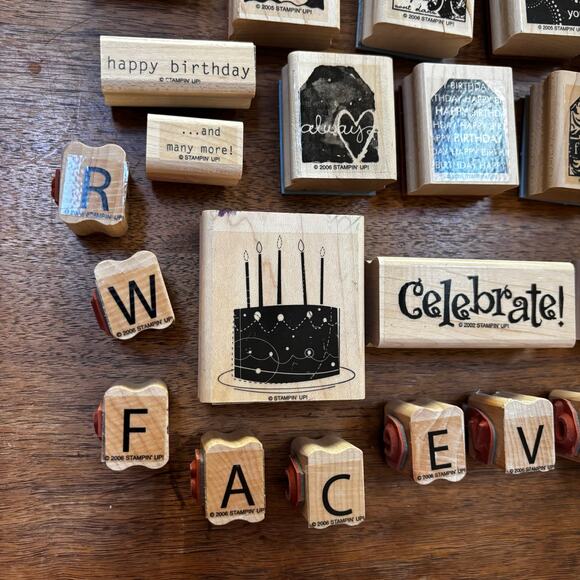 Craft lot of stamps (35) variety holiday gift tags new baby alphabet letters - Picture 5 of 13